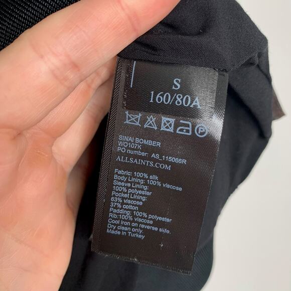 ALLSAINTS Sinai Leopard Print Silk Bomber Jacket Womens Small - Picture 9 of 16